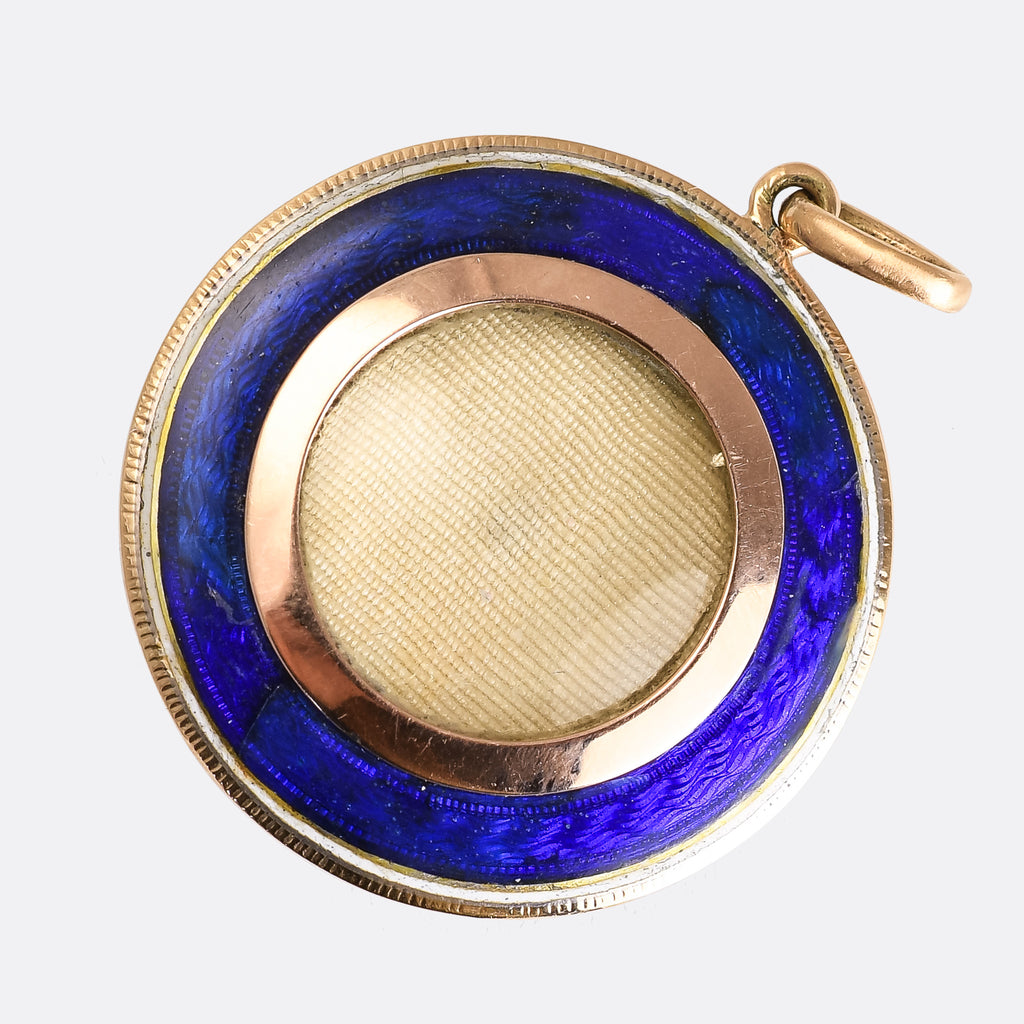 Georgian Blue Enamel & Pearl Locket – Butter Lane Antiques