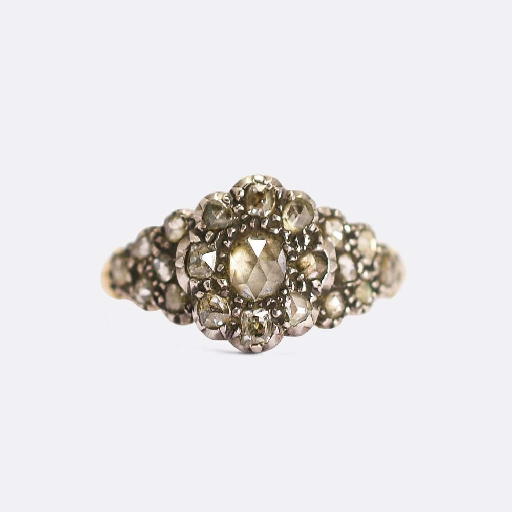 Georgian Diamond Flower Cluster Ring