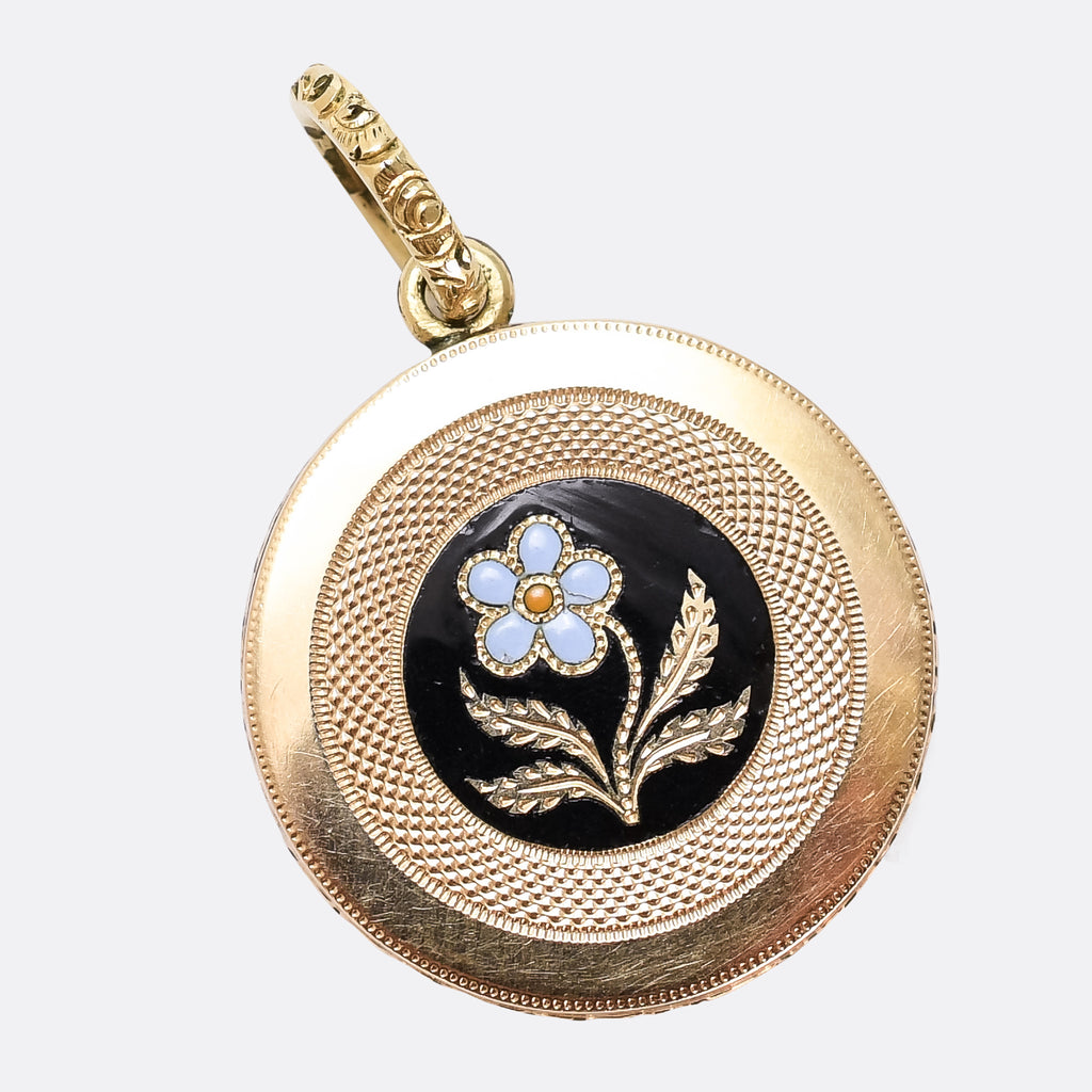 Georgian Enamel Forget-Me-Not Mourning Locket – Butter Lane Antiques