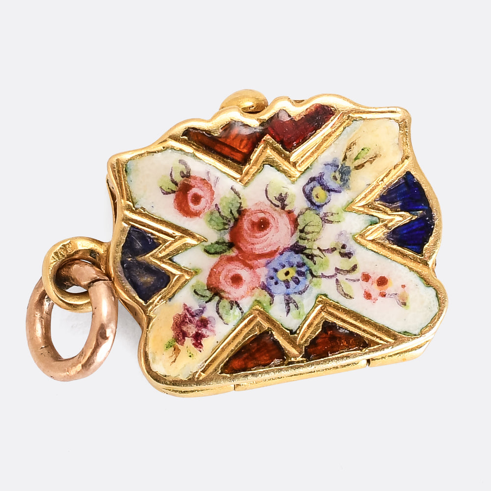 Georgian Enamelled Miniature Purse Locket Charm