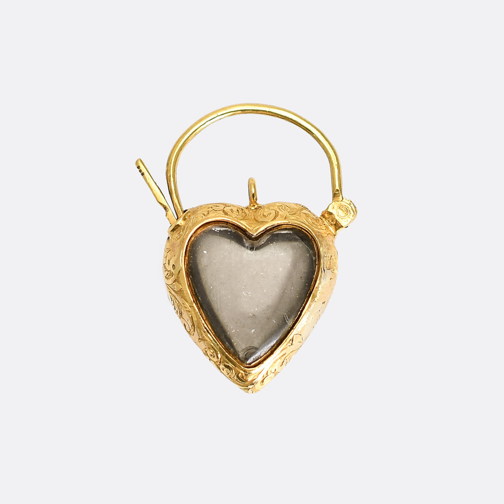 Georgian Pearl Heart Padlock Locket