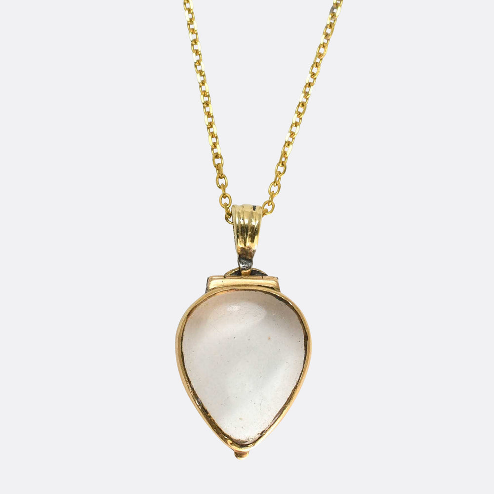 Georgian Rock Crystal Heart Locket Pendant