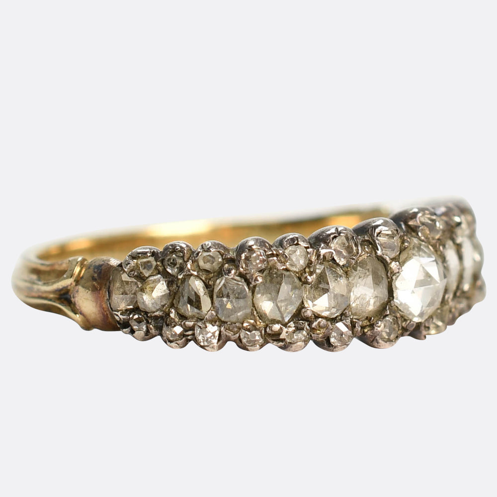 Georgian Rose Cut Diamond Half Eternity Ring