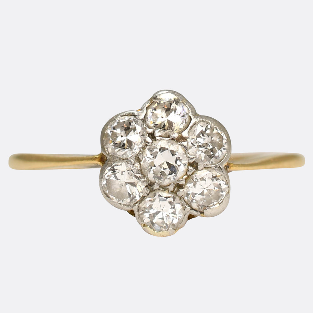 Late Victorian Diamond Flower Cluster Ring