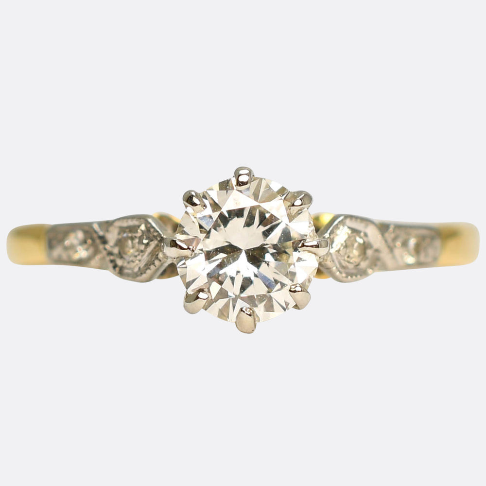 Late Victorian Diamond Solitaire Engagement Ring