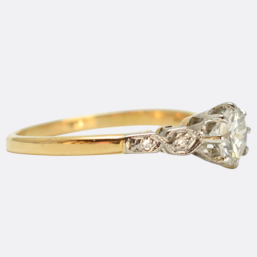 Late Victorian Diamond Solitaire Engagement Ring