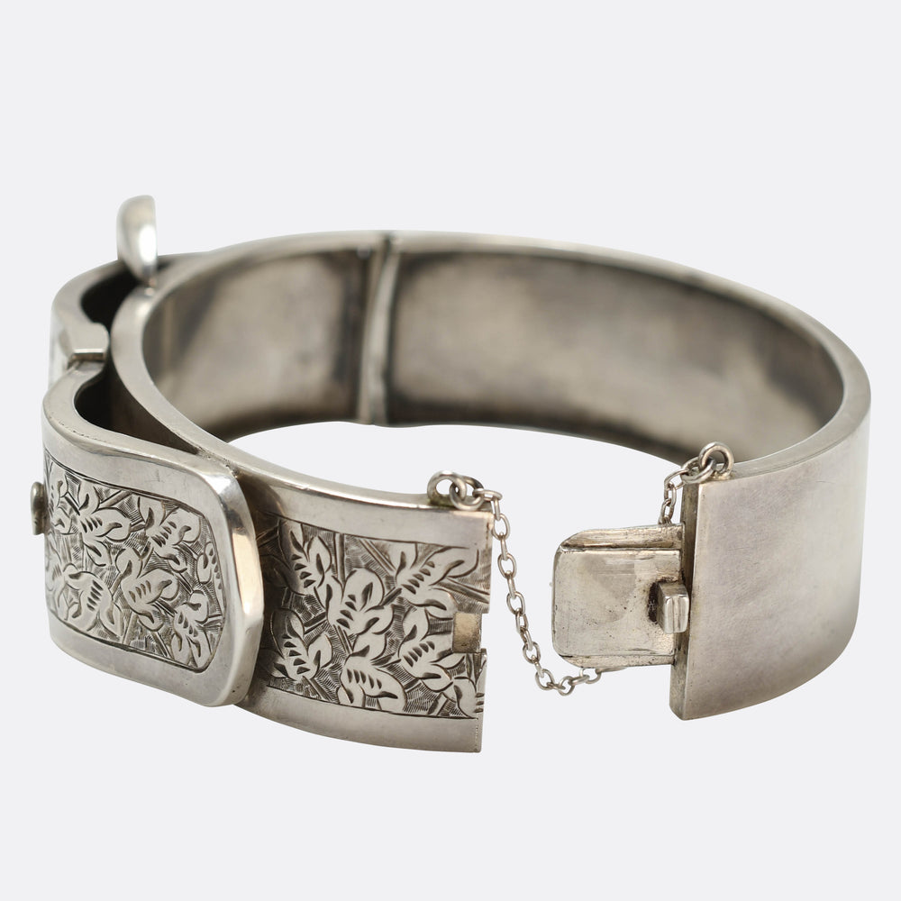 Late Victorian Silver Buckle Cuff Bangle