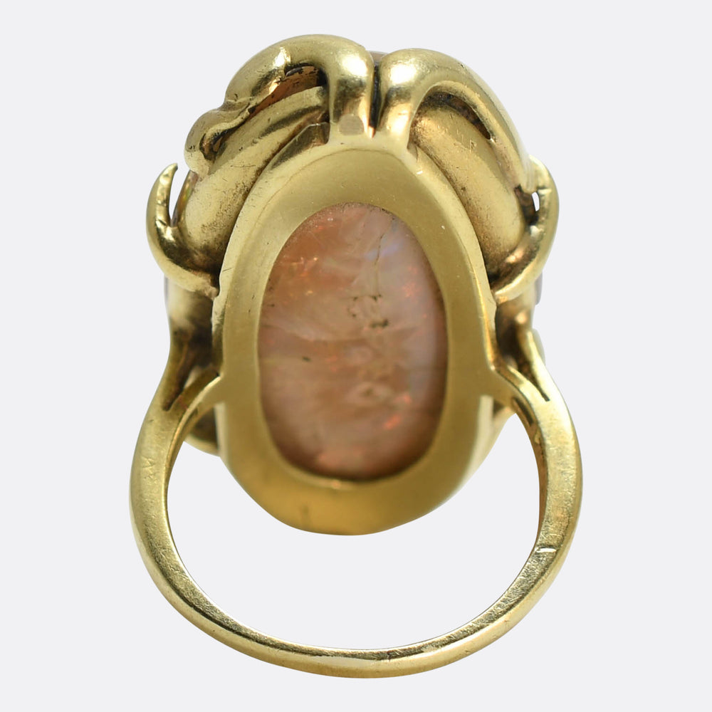 Mid-Century Oversized Opal Ring by Seaman Schepps