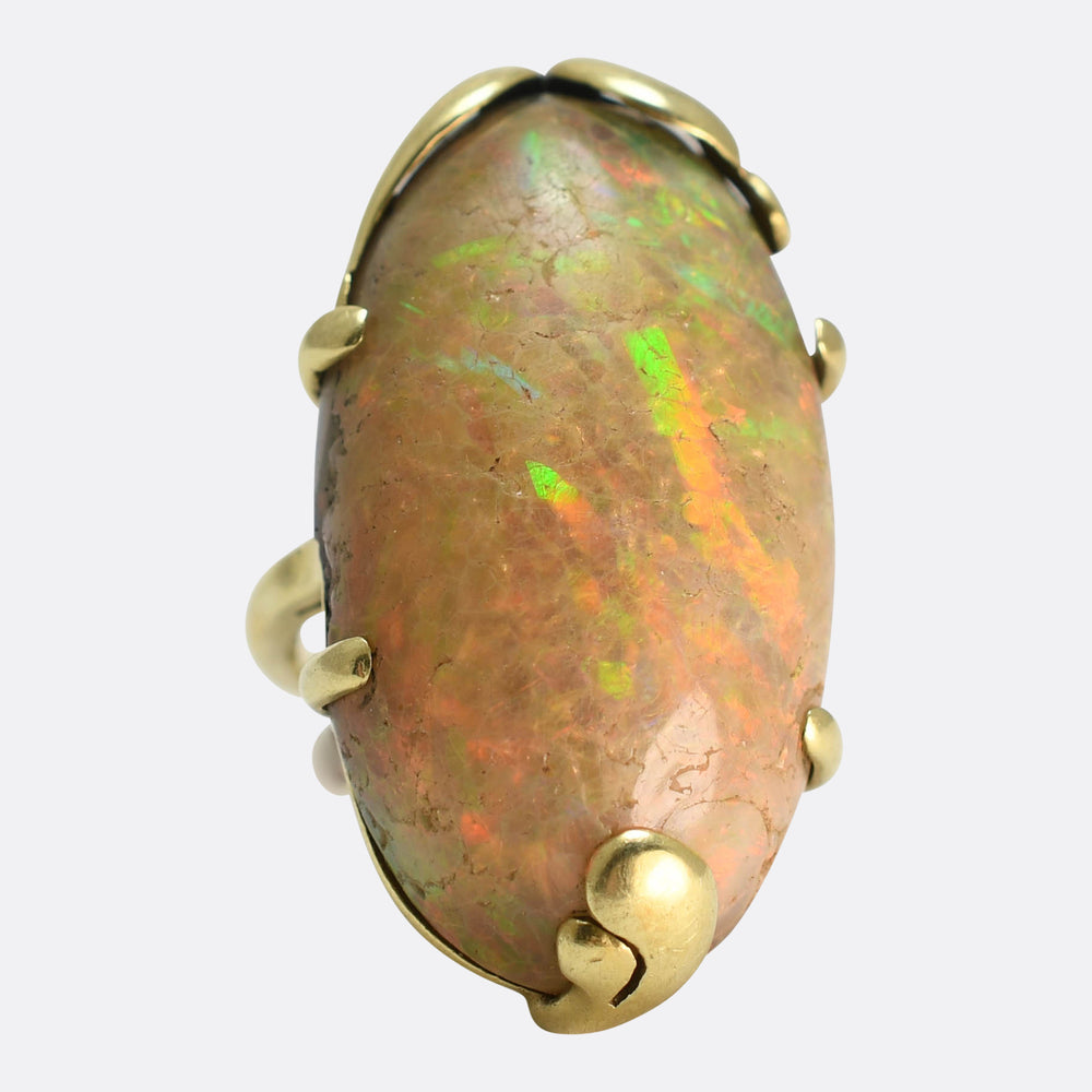 Mid-Century Oversized Opal Ring by Seaman Schepps