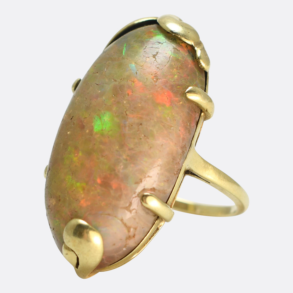 Mid-Century Oversized Opal Ring by Seaman Schepps