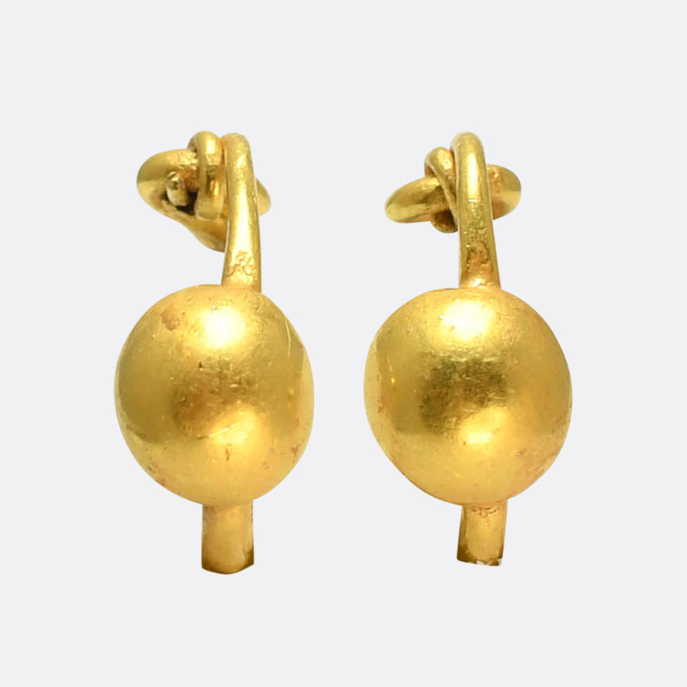 Roman Fine Gold Sleeper Earrings