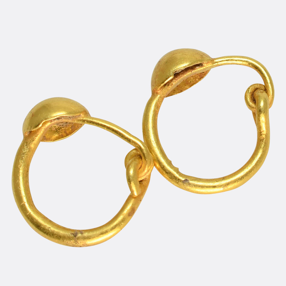 Roman Fine Gold Sleeper Earrings