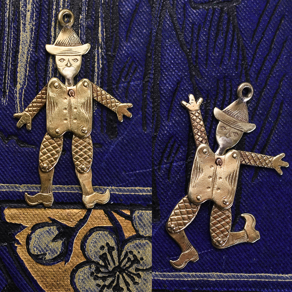 Victorian Gold Articulated Jester Pendant