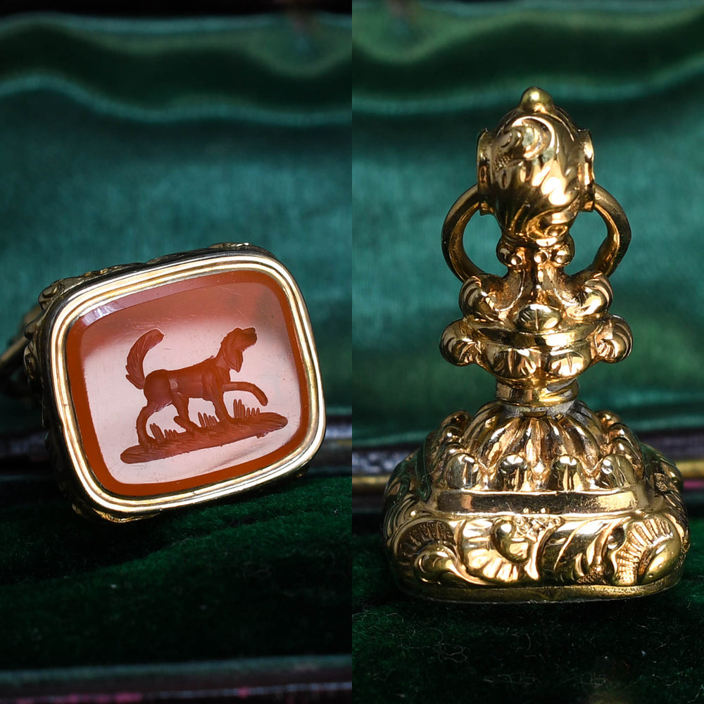 Georgian Carnelian “Man’s Best Friend” Dog Seal Fob Pendant