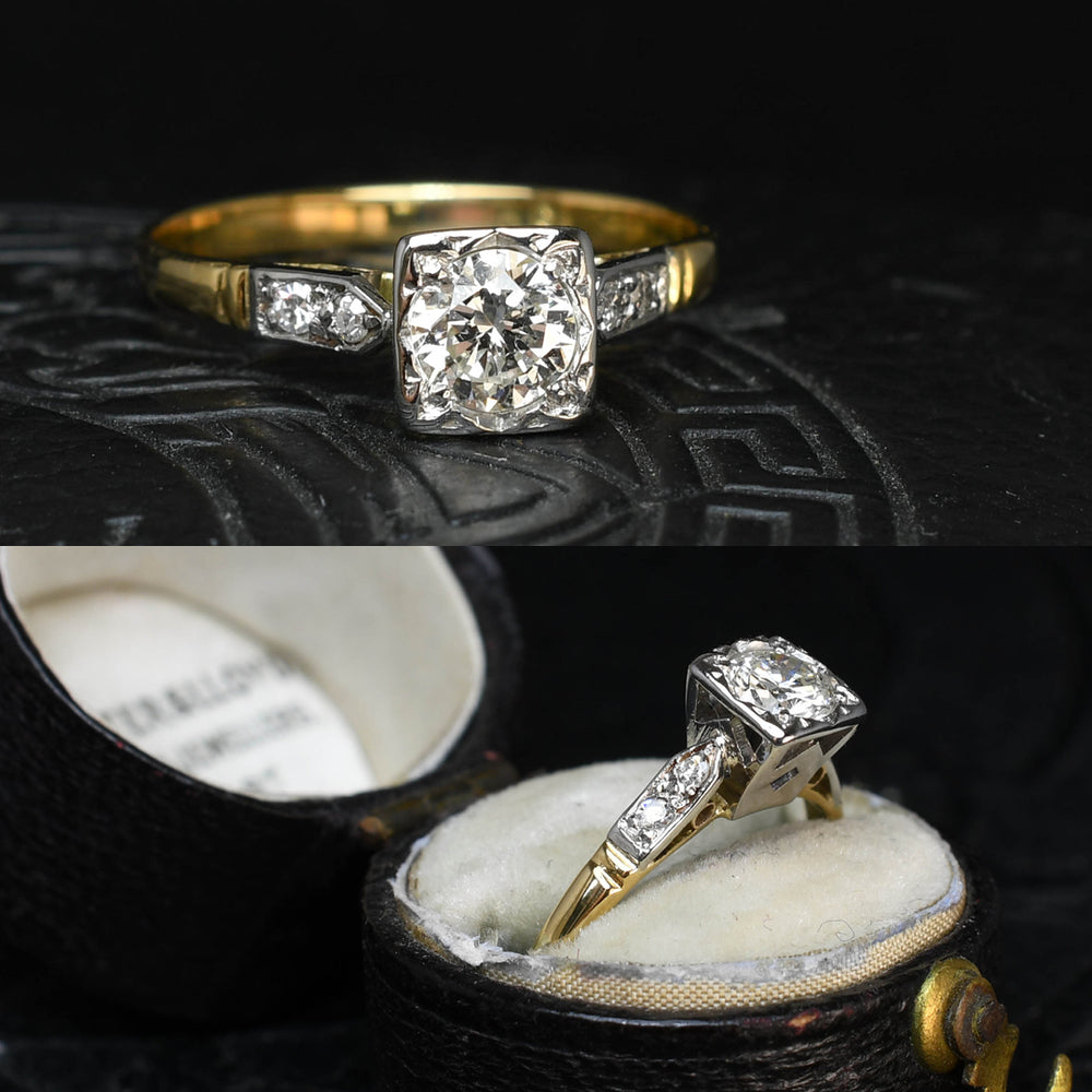 Art Deco Diamond Solitaire Engagement Ring