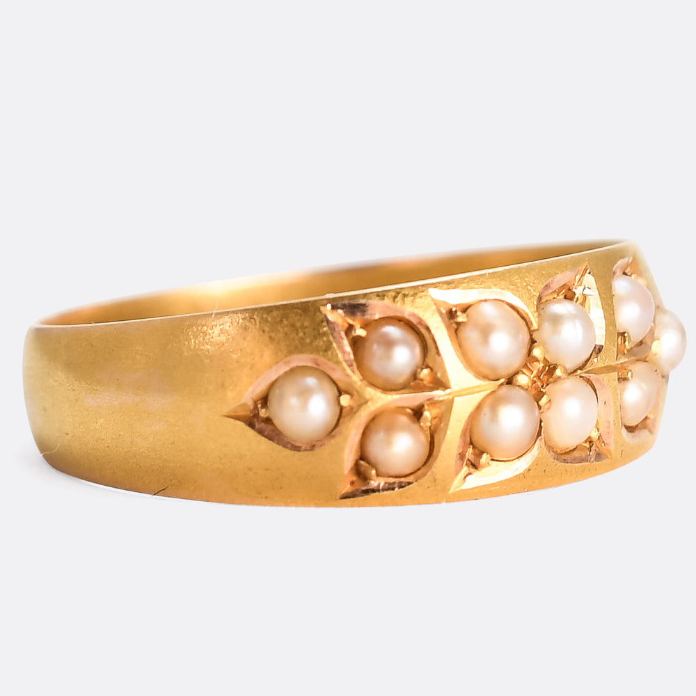 Victorian 15k Gold Seed Pearl Ring