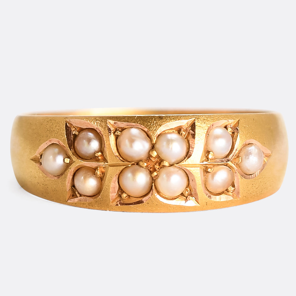 Victorian 15k Gold Seed Pearl Ring