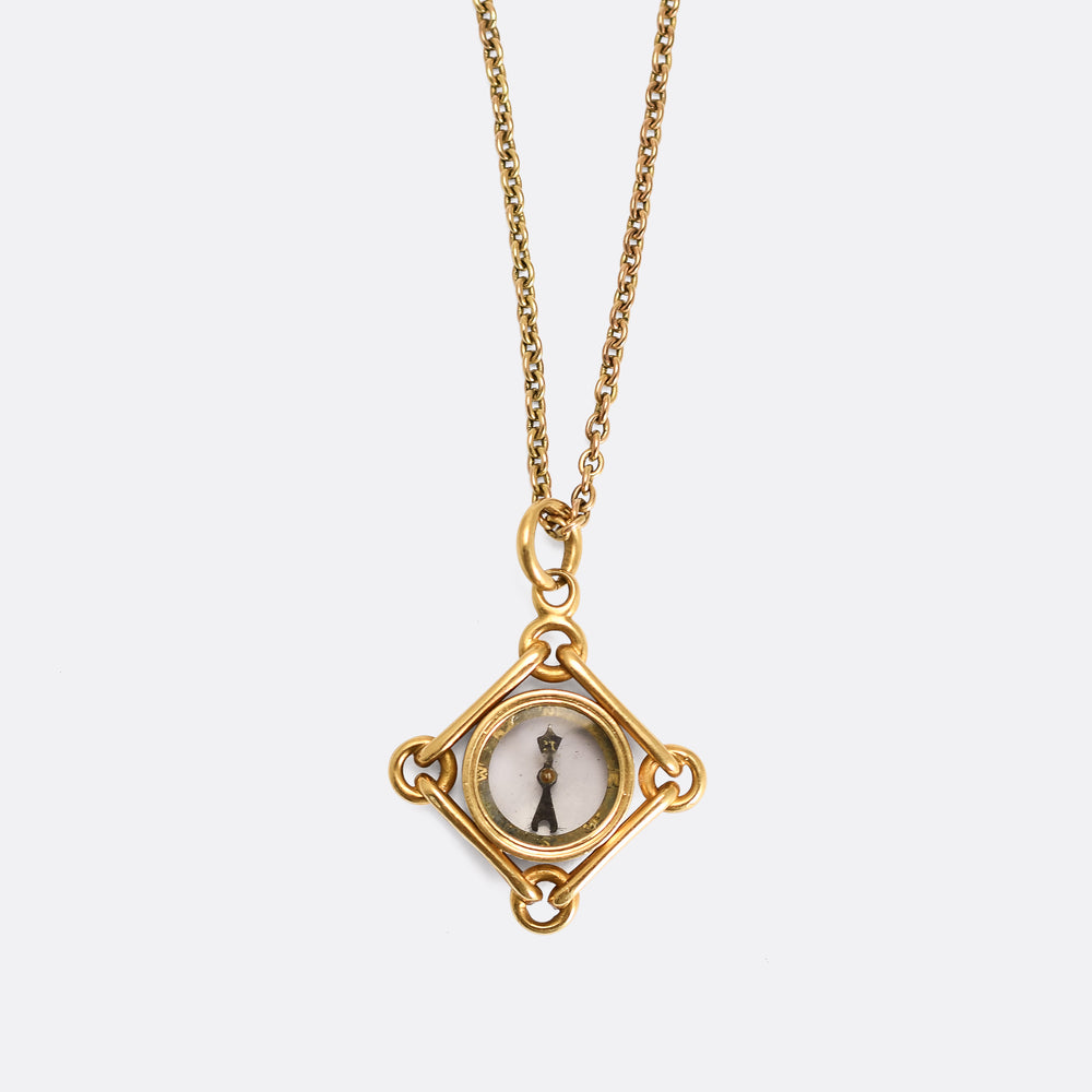 Victorian 18k Gold Compass Pendant