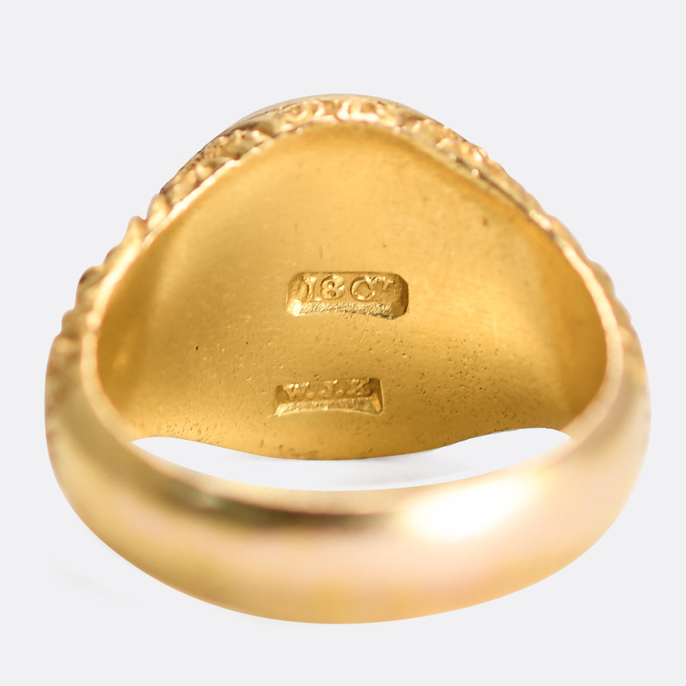 Victorian 18k Gold Masonic Signet Ring