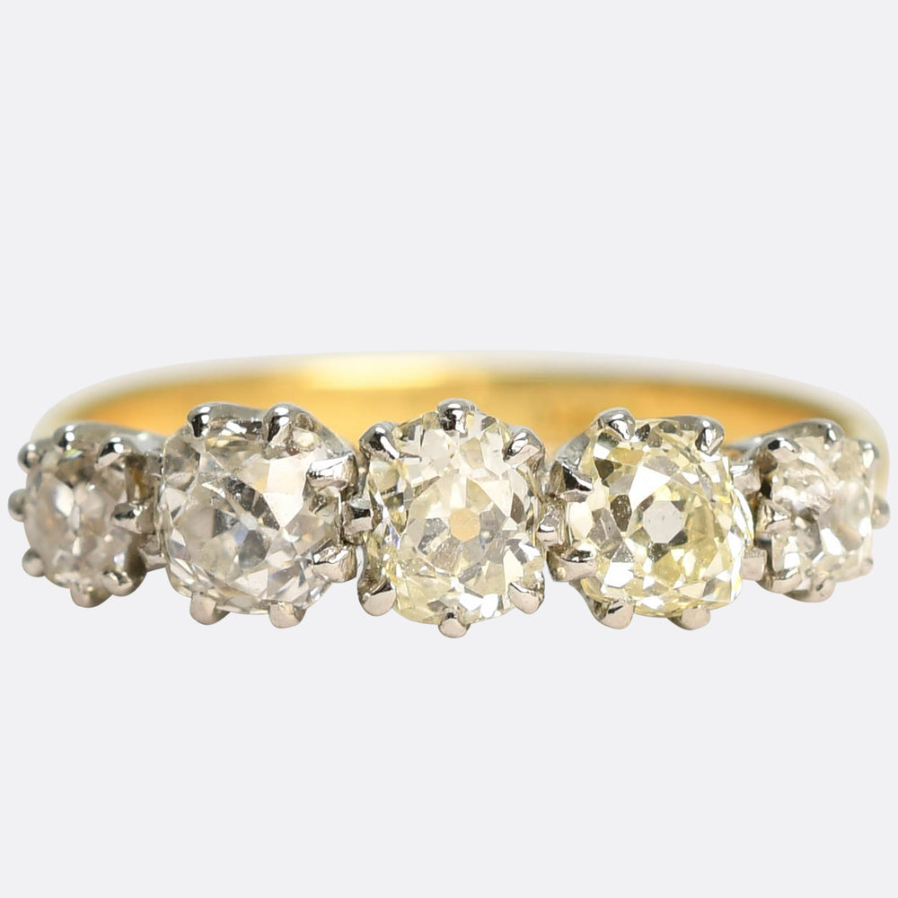 Victorian 5-Stone Old Cut Diamond Ring