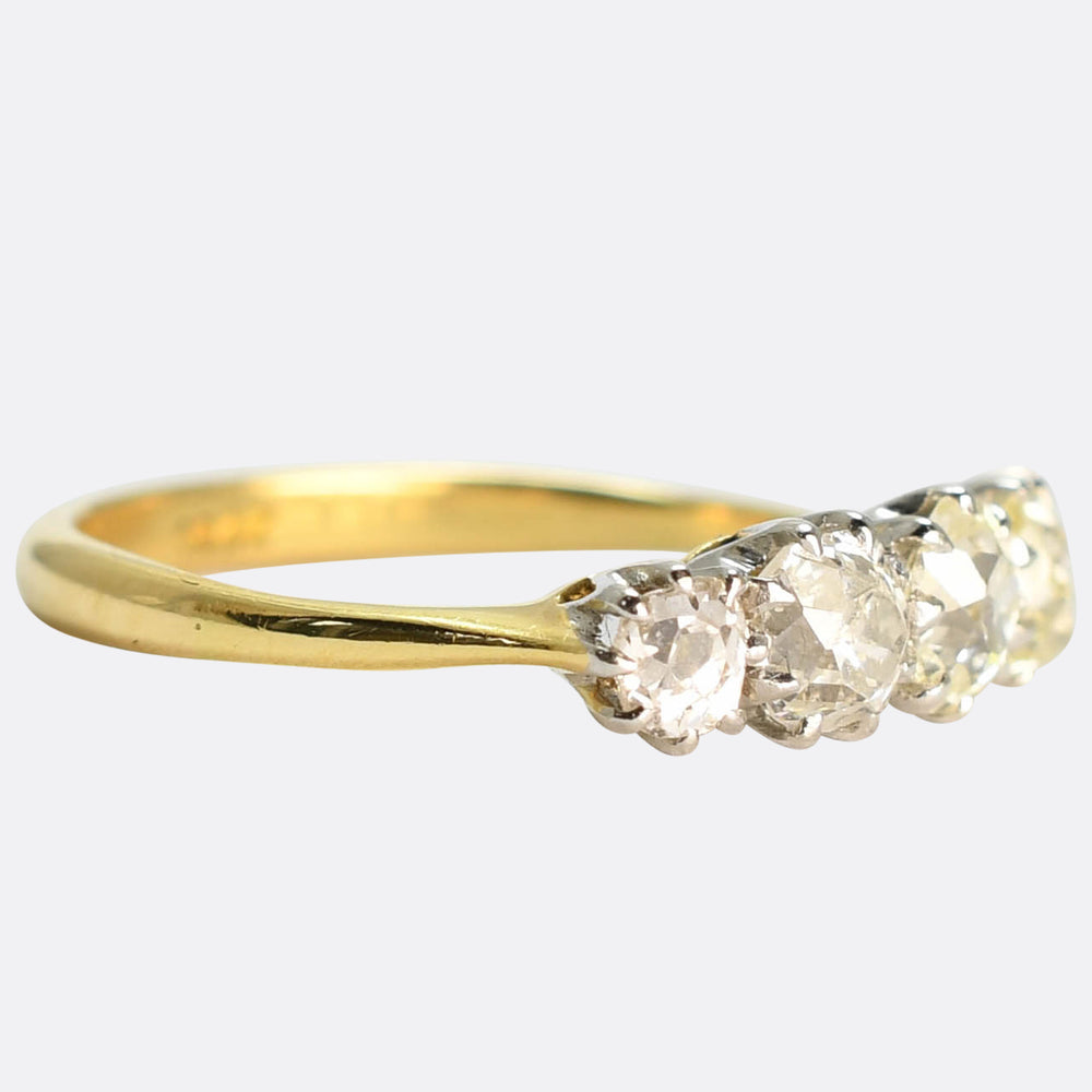 Victorian 5-Stone Old Cut Diamond Ring