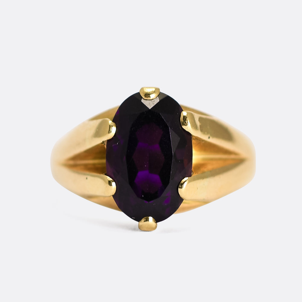 Victorian Almandine Garnet Solitaire Ring