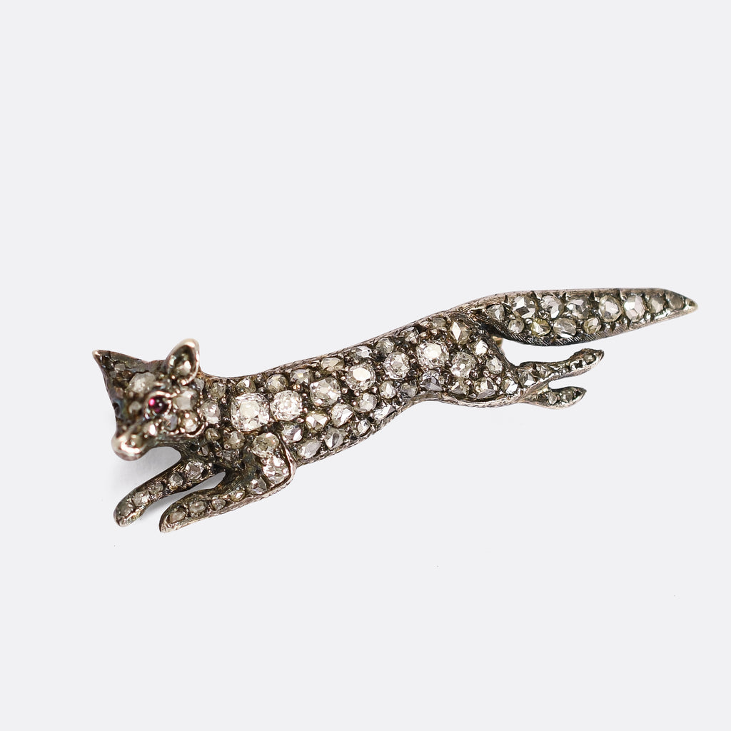 Victorian Diamond Fox Brooch – Butter Lane Antiques