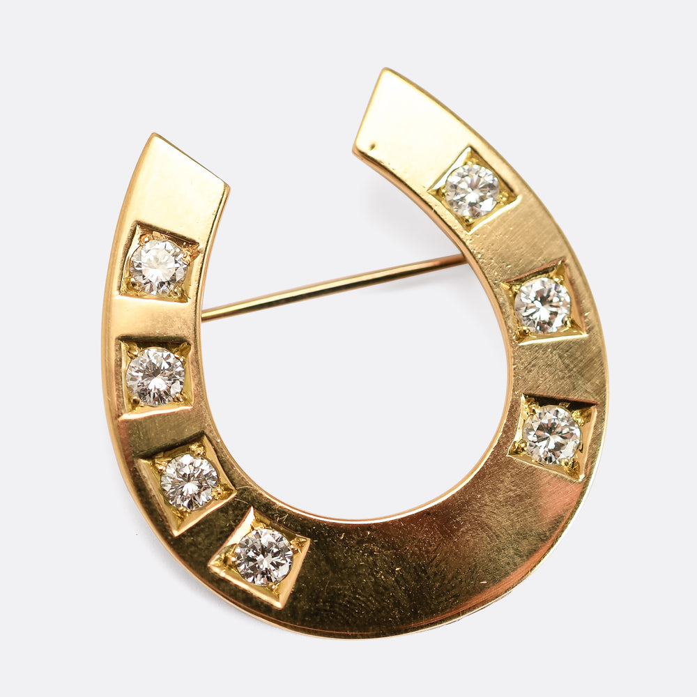 Victorian Diamond Horseshoe Brooch