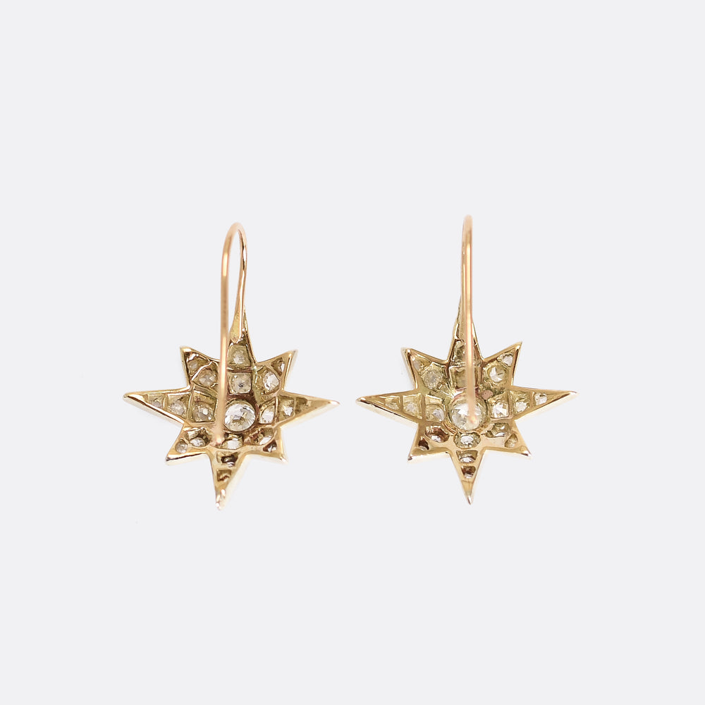 Victorian Diamond Star Earrings