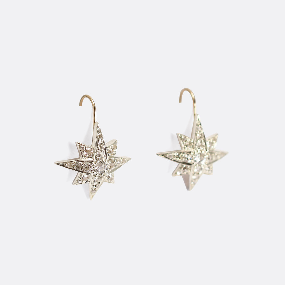 Victorian Diamond Star Earrings