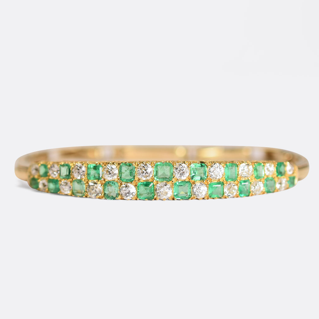 Victorian Diamond & Emerald Checkerboard Bracelet – Butter Lane Antiques