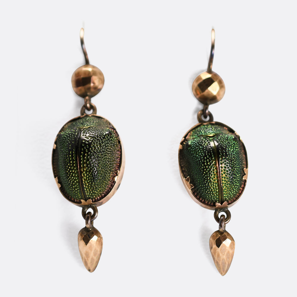 Victorian Egyptian Revival Scarab Earrings