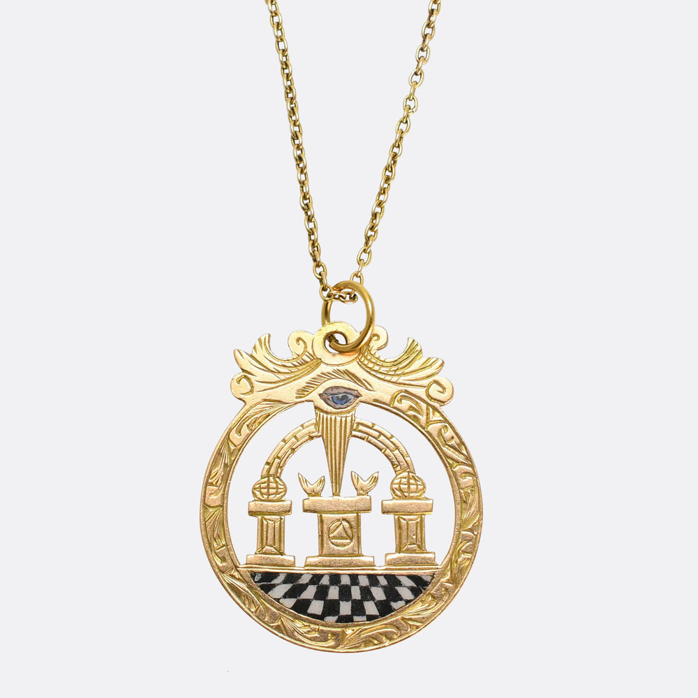 Victorian Enamelled Masonic Pendant