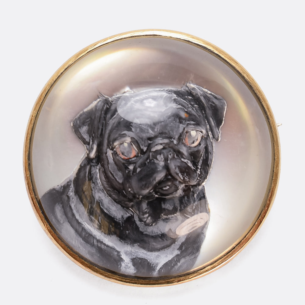 Victorian Essex Crystal Pug Brooch