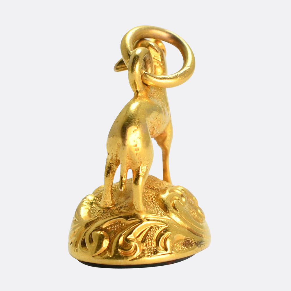 Victorian Fortune Favours the Bold Dog Fob Pendant