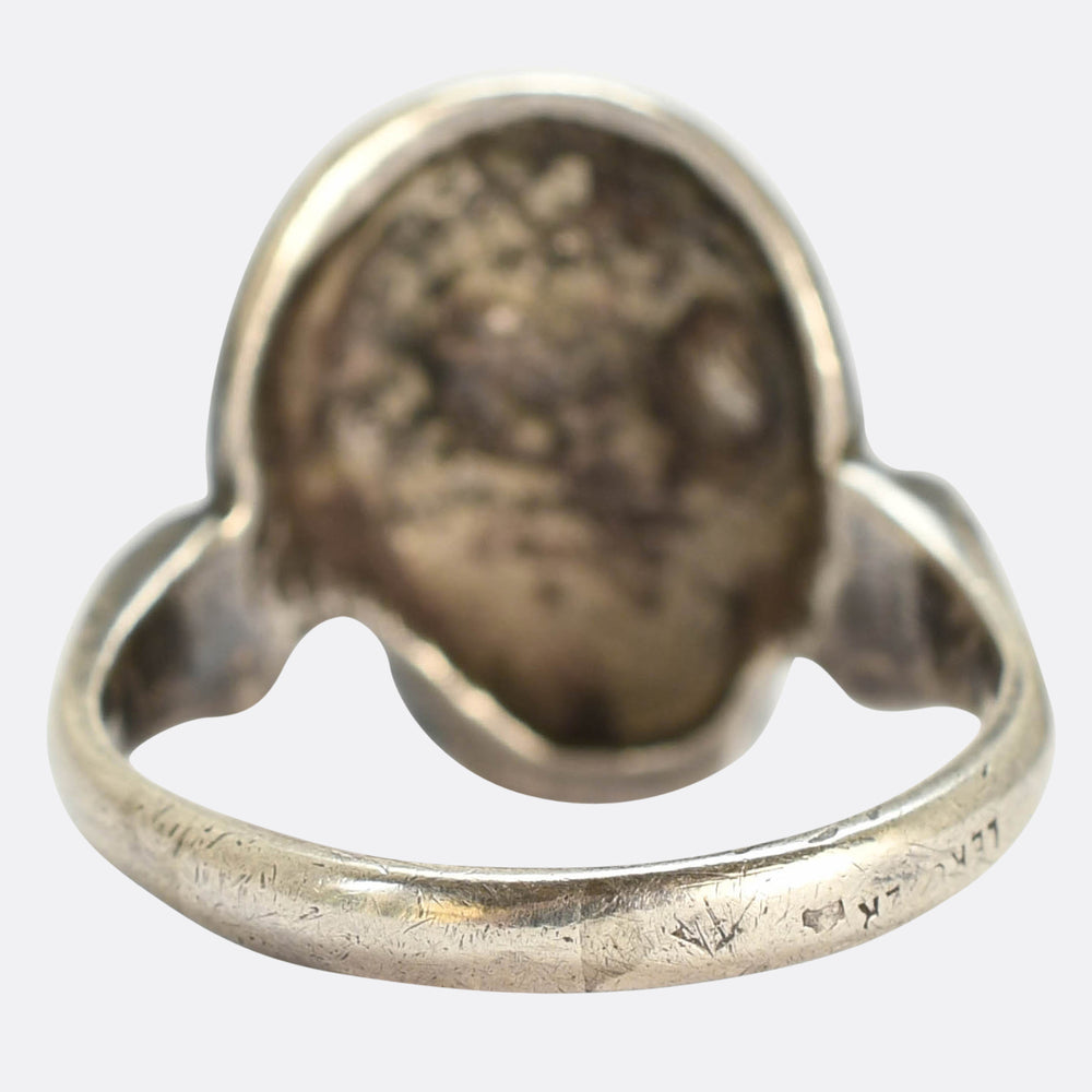 Victorian French Silver Skull Ring