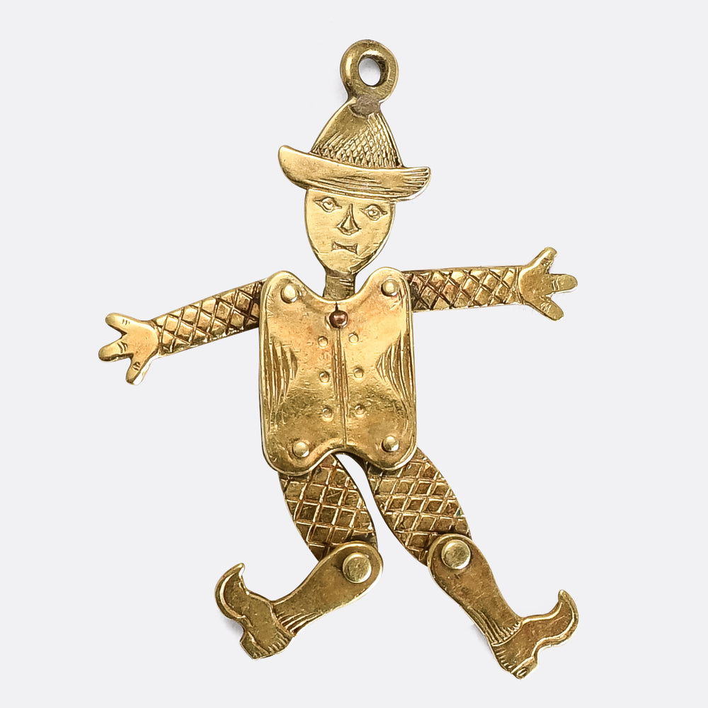 Victorian Gold Articulated Jester Pendant