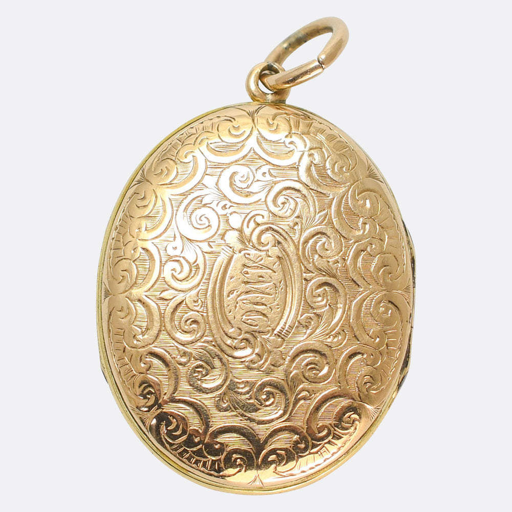 Victorian Gold Chased Double Locket