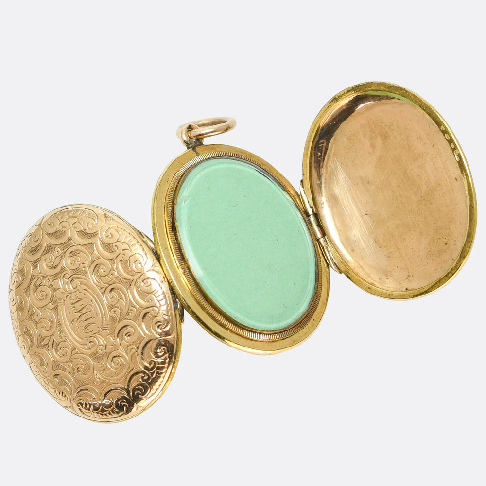 Victorian Gold Chased Double Locket