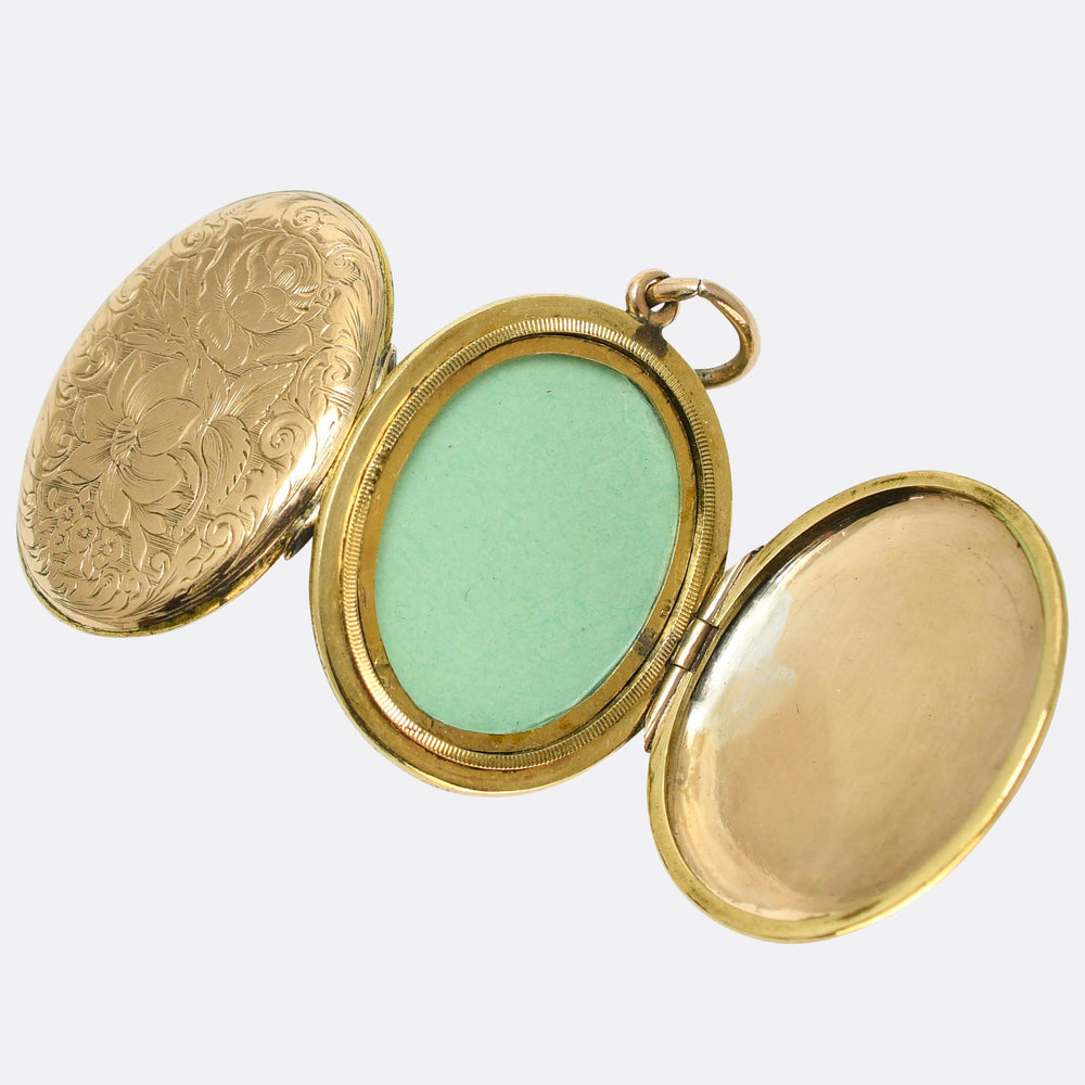 Victorian Gold Chased Double Locket