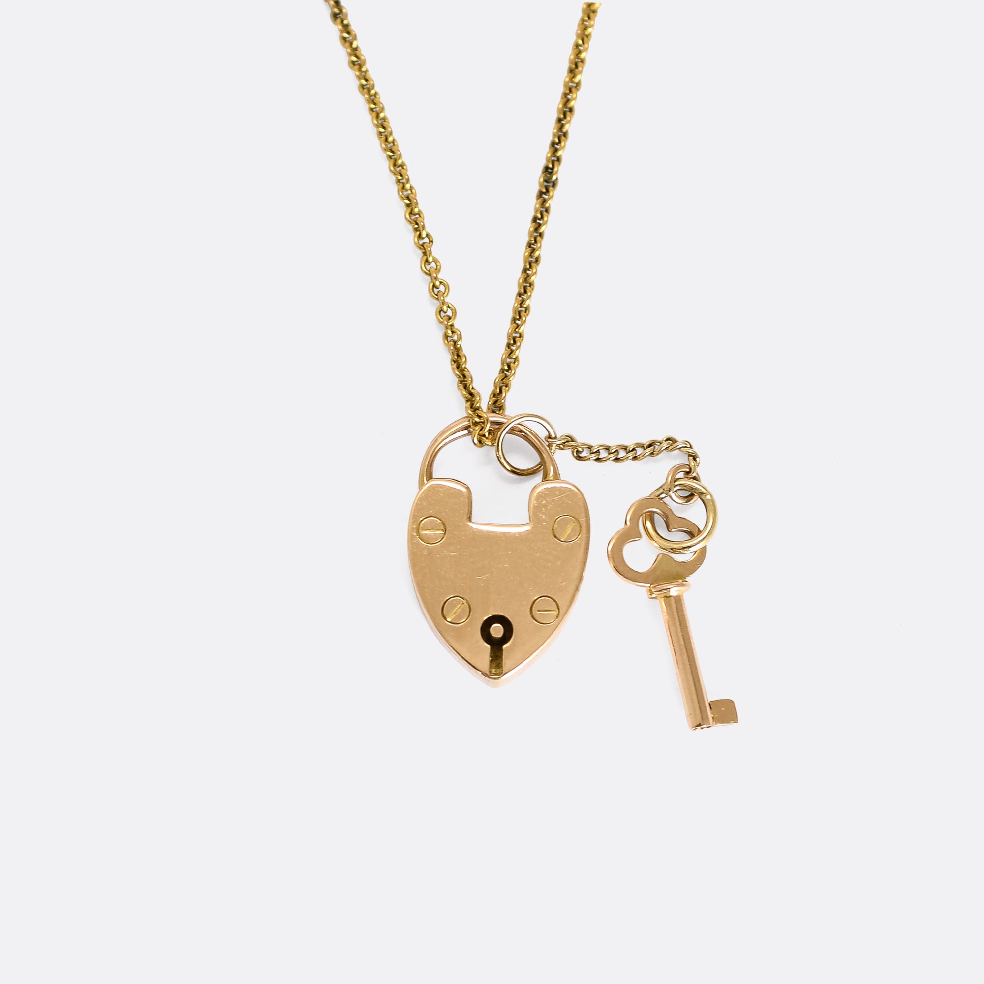 Gold Heart Key Necklace