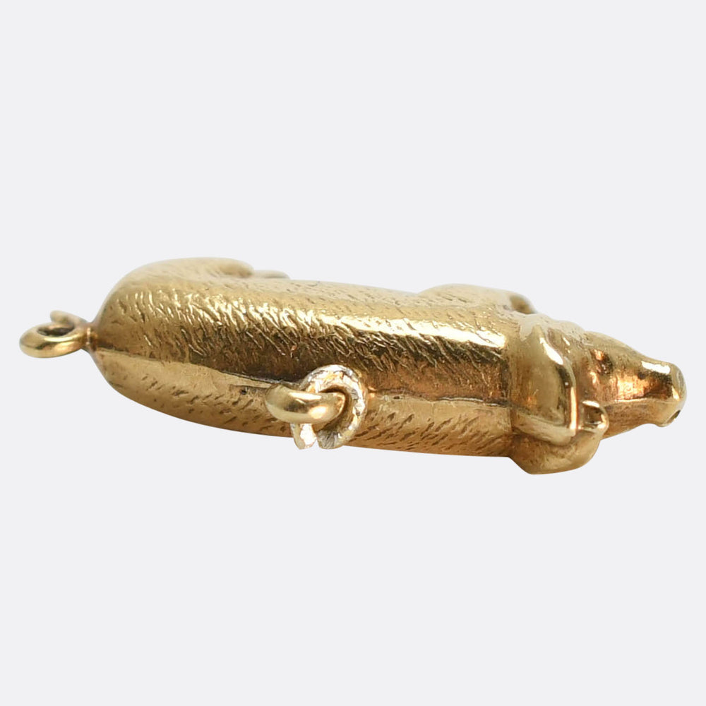 Victorian Gold Lucky Pig Charm