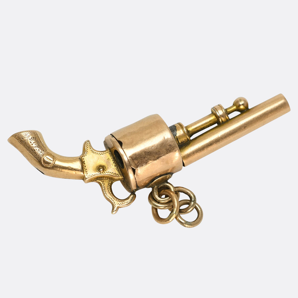 Victorian Gold Revolver Charm