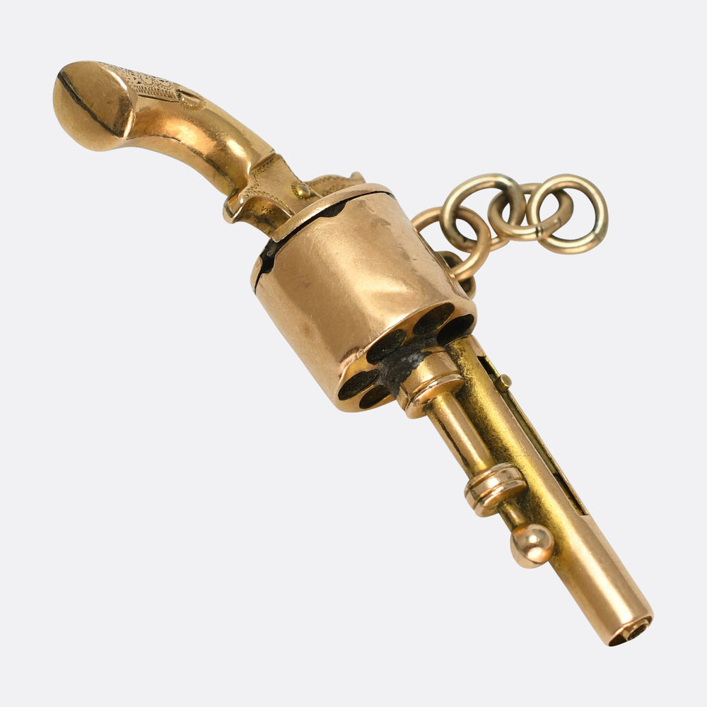 Victorian Gold Revolver Charm