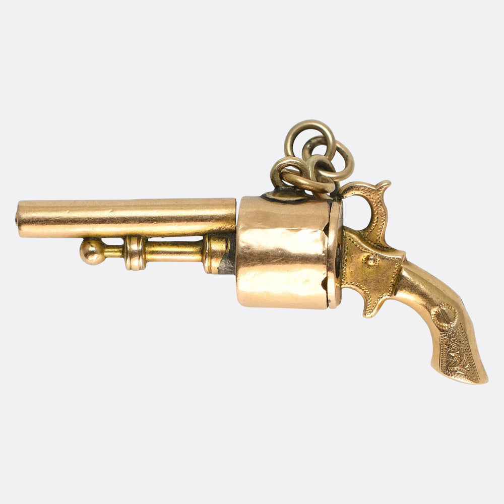 Victorian Gold Revolver Charm