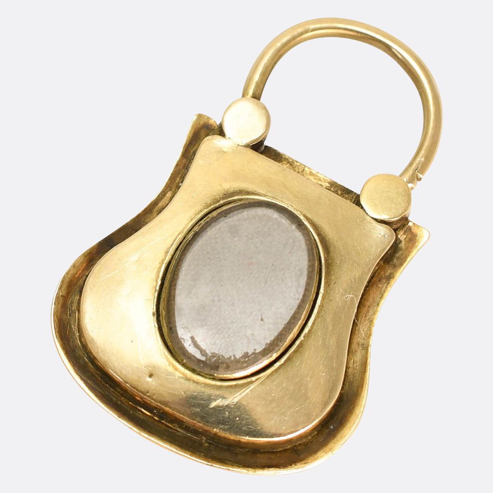 Victorian Granite Agate Padlock Charm