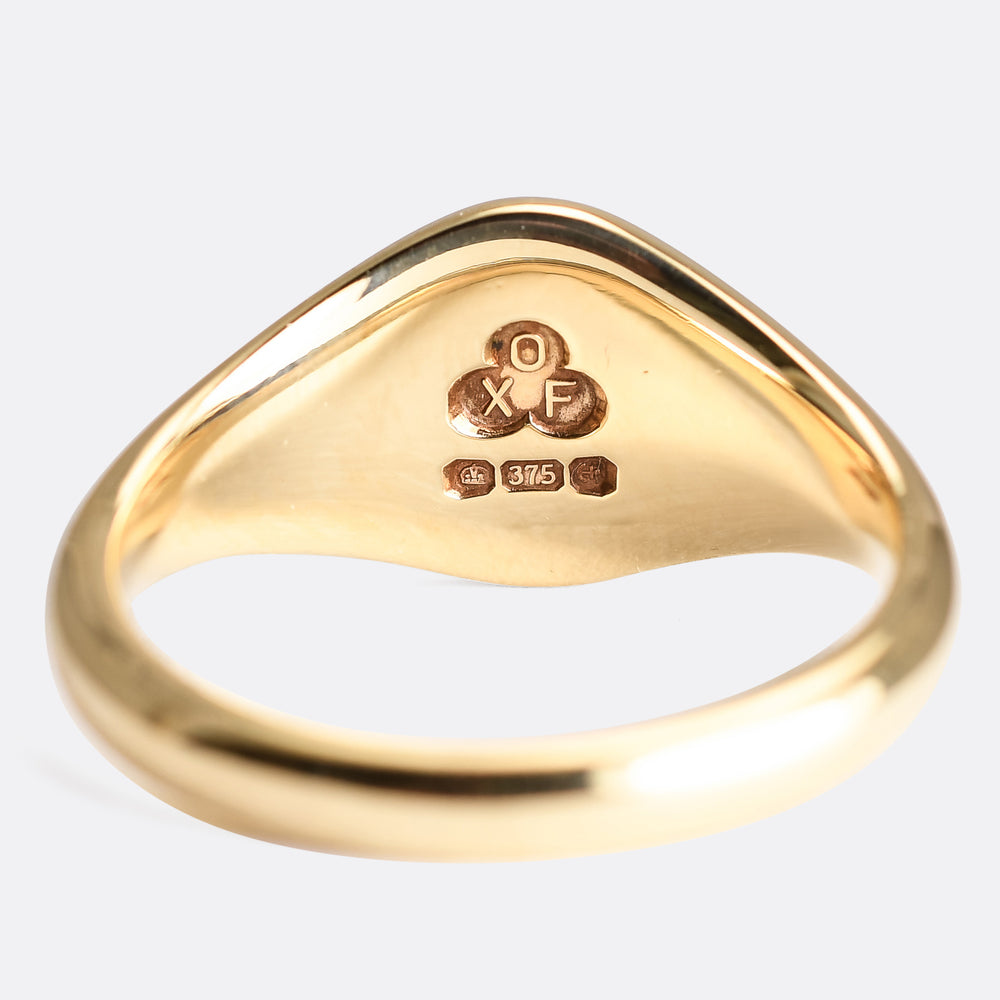 Victorian I Only Change When I Die Gold Signet Ring