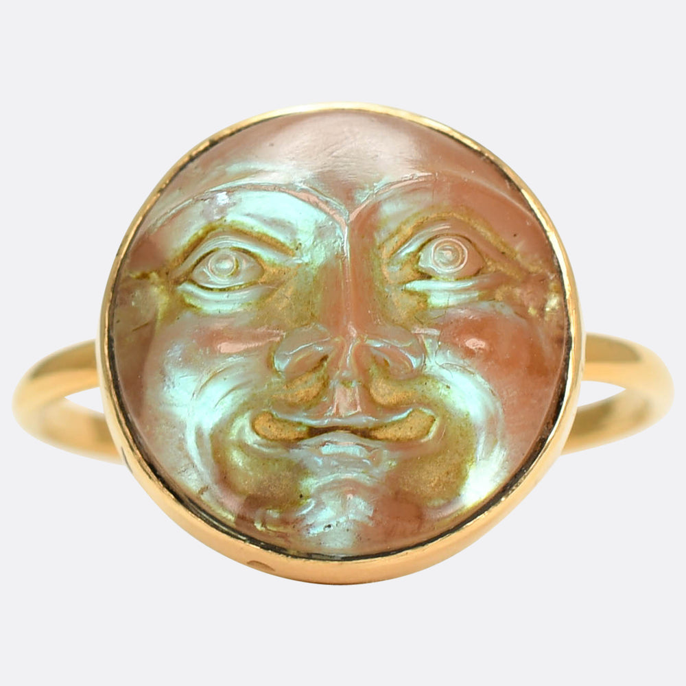 Victorian Man in the Moon Saphiret Ring