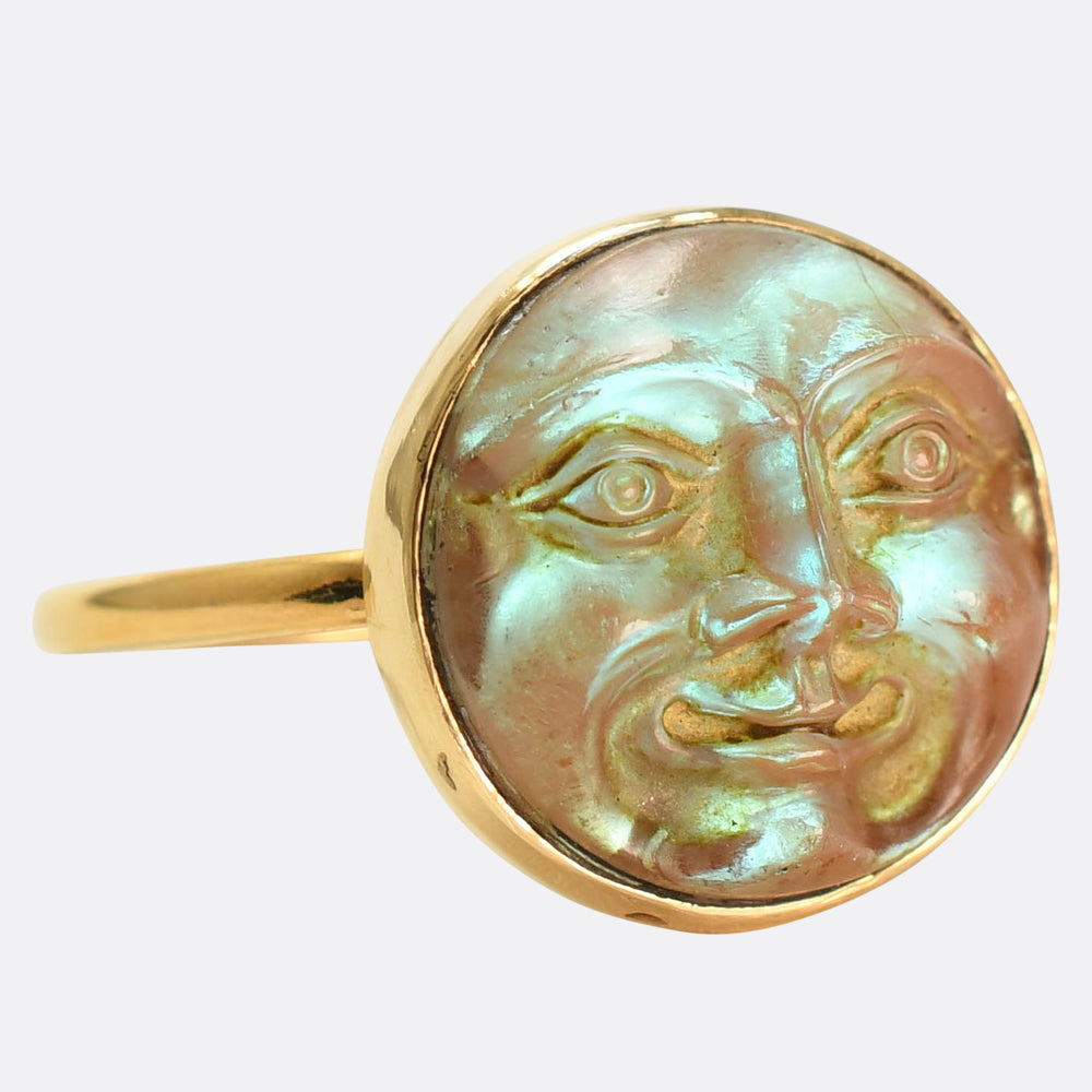 Victorian Man in the Moon Saphiret Ring