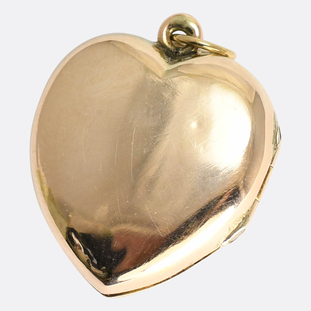 Victorian Pearl Puffed Heart Locket Pendant